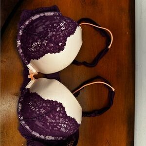 Victoria's Secret Purple and Cream Lace Bra